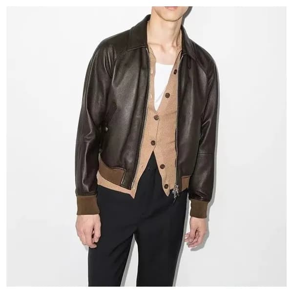 톰포드 남성 브라운 가죽 자켓 - Tomford Mens Brown Jackets - to… - 1