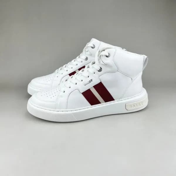 발리 남성 화이트 하이탑 스니커즈 - Bally Mens White Sneakers - b… - 1
