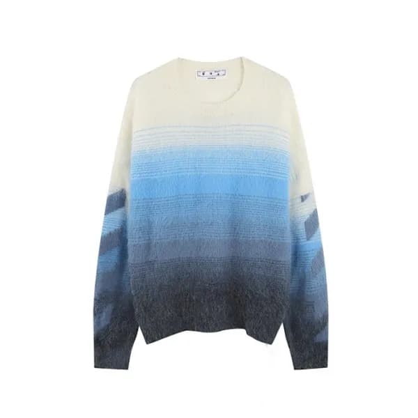 오프화이트 남성 블루 니트 - Off-white Mens Blue Knits - of06x - 1