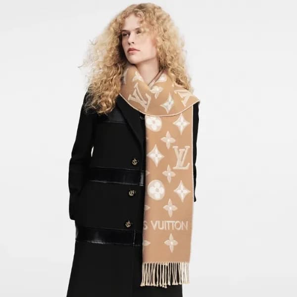 루이비통 여성 베이지 머플러 - Louis vuitton Womens Beige Muffl… - 1