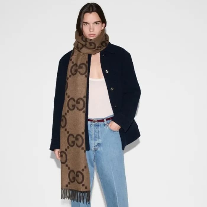 구찌 여성 브라운 머플러 - Gucci Womens Brown Muffler - gu131… - 1
