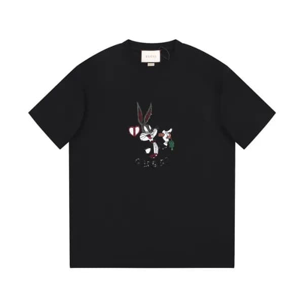 구찌 남/녀 블랙 크루넥 반팔티 - Gucci Unisex Black Short sleev… - 1