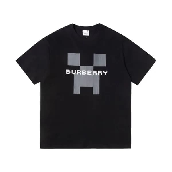 버버리 남성 블랙 크루넥 반팔티 - Burberry Mens Black Tshirts - … - 1