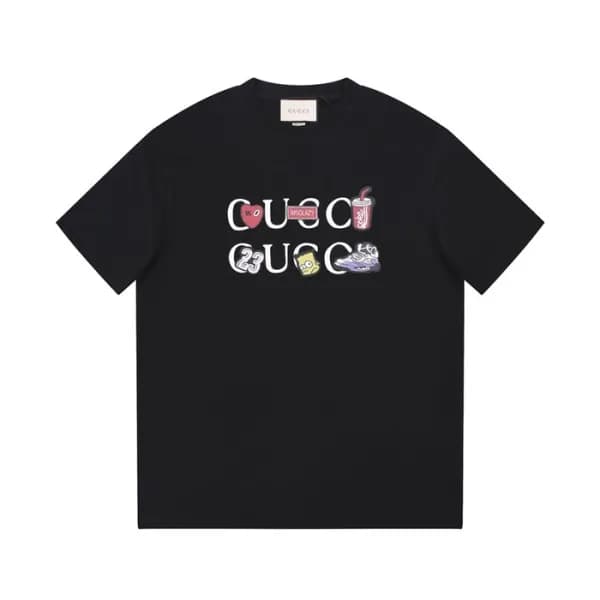 구찌 남/녀 블랙 크루넥 반팔티 - Gucci Unisex Black Short sleev… - 1