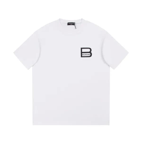 발렌시아가 남성 화이트 크루넥 반팔티 - Balenciaga Mens White Short… - 1