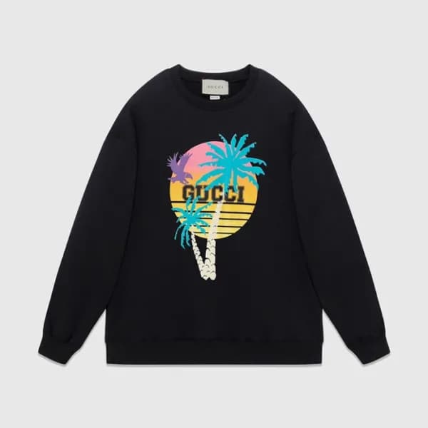 구찌 남성 베이직 블랙 맨투맨 - Gucci Mens Black Tshirts - Gu87… - 1