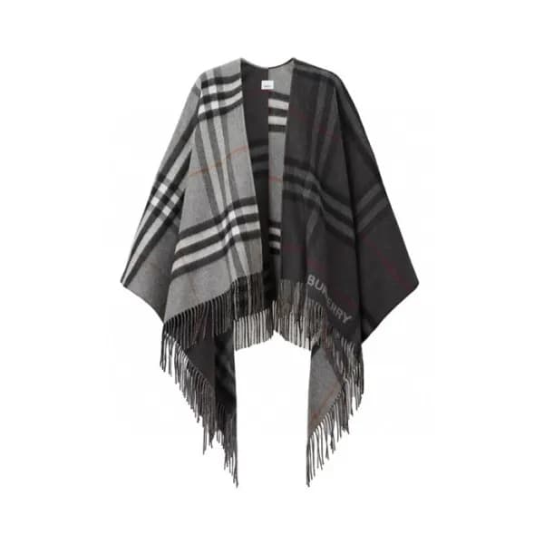 버버리 여성 그레이 양면 판쵸 - Burberry Womens Gray Pancho - b… - 1