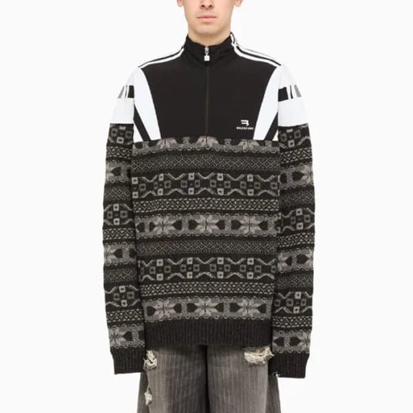 발렌시아가 남성 블랙 니트 - Balenciaga Mens Black Knits - cl1… - 1