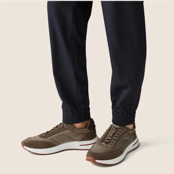 로로피아나 남성 카키 스니커즈 - Loro Piana Mens Khaki Sneakers … - 1