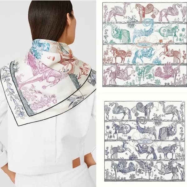 에르메스 여성 네이비 스카프 - Hermes Womens Navy Scarf - acc18… - 1