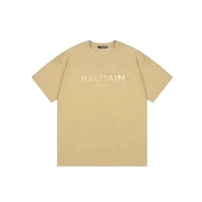 발망 남성 크루넥 카멜 반팔티 - Balmain Mens Camel Tshirts - bm… - 1