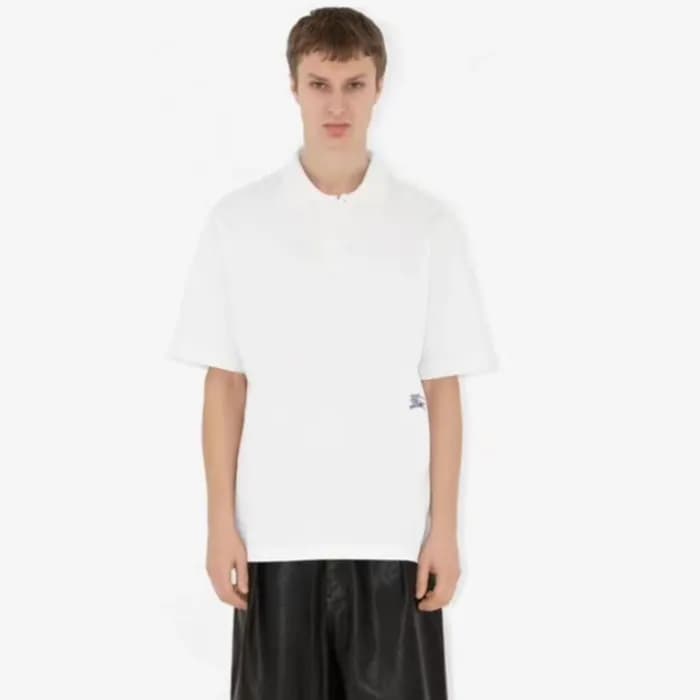 버버리 남성 화이트 폴로 반팔티 - Burberry Mens White Tshirts - … - 1