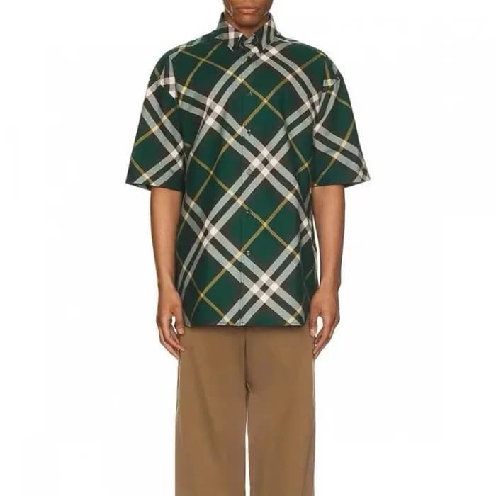 버버리 남성 그린 반팔 셔츠 - Burberry Mens Green Shirts - buc… - 1