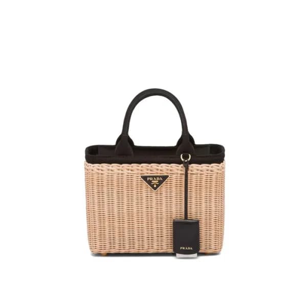 프라다 여성 블랙 라탄 백 1BG835 - Prada Womens Black Tote Ba… - 1