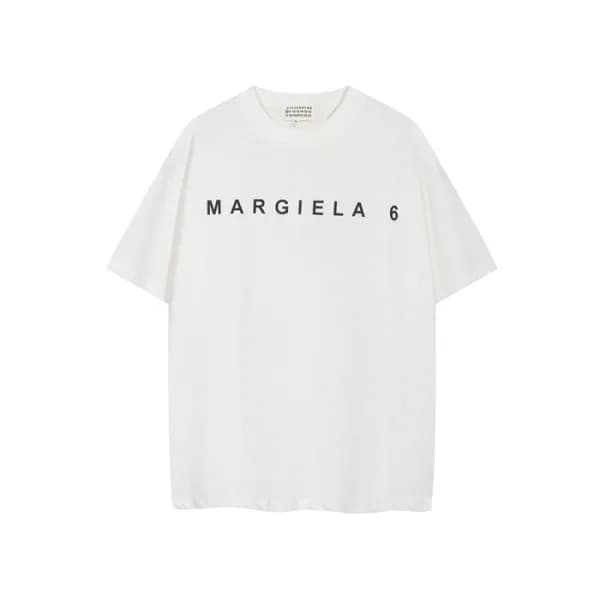 메종 마르지엘라 남성 화이트 반팔 티셔츠 - Maison Margiela Mens Whit… - 1