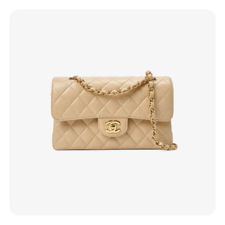 샤넬 클래식 캐비어 스몰 베이지 골드 - Chanel Classic Caviar Smal… - 1