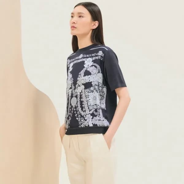 에르메스 여성 크루넥 반팔티 - Hermes Womens Round Tshirt - hec… - 1