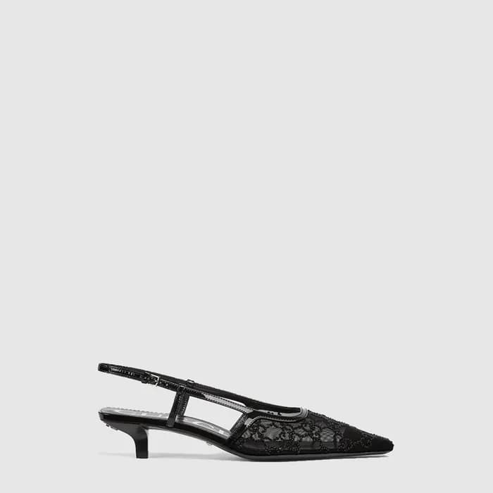 구찌 여성 GG 크리스털 슬링백 펌프스 - Gucci Womens GG Crystal Sl… - 1