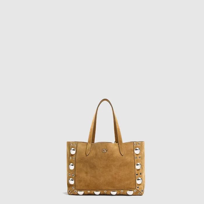 발렌티노 여성 가라바니 넬코트 스웨이드 미디엄 쇼퍼 백 - Valentino Womens … - 1