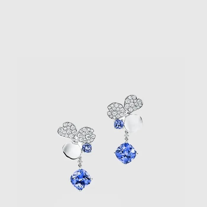 티파니 여성 플라워 드롭 다이아 이어링 - Tiffany Womens Flower Drop Diamond Earrings - acc9036x - 1