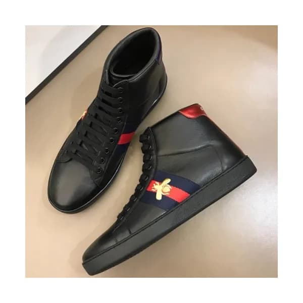 GUCCI 2018 MENS LEATHER ACE ANKLE SKEAKERS - 구찌 남성… - 1