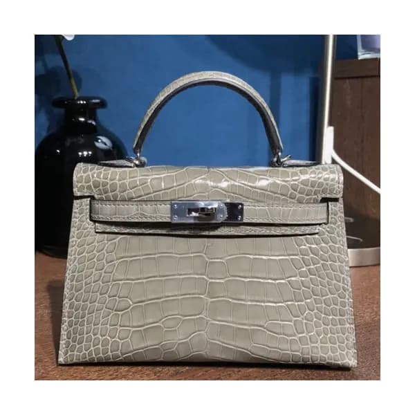 Hermes Mini Kelly 2 Crocodile Leather Tote Shoulde… - 1