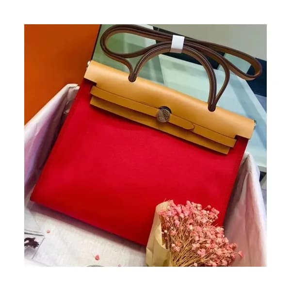 Hermes Herbag Canvas Tote Shoulder Bag ,31cm - 에르메… - 1