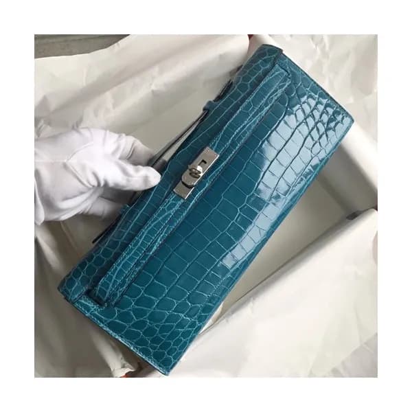 Hermes Kelly Cut Crocodile Leather Clutch Bag ,31c… - 1