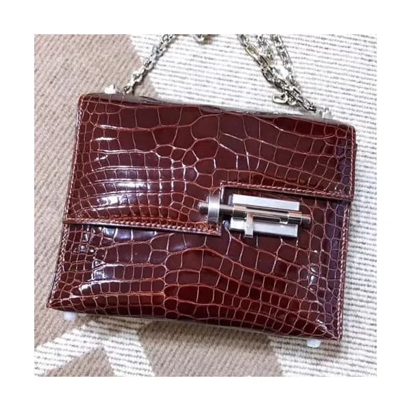 Hermes Verrou Crocodile Leather Shoulder Bag - 에르메… - 1