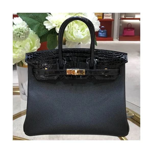 Hermes Birkin Crocodile & Leather Tote Shoulder Ba… - 1