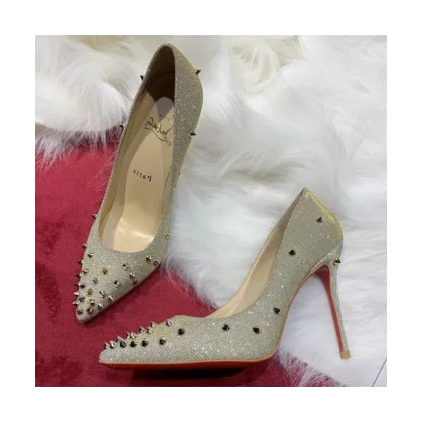 Christian Loubutin 2019 Glitter Patent Stud High-h… - 1