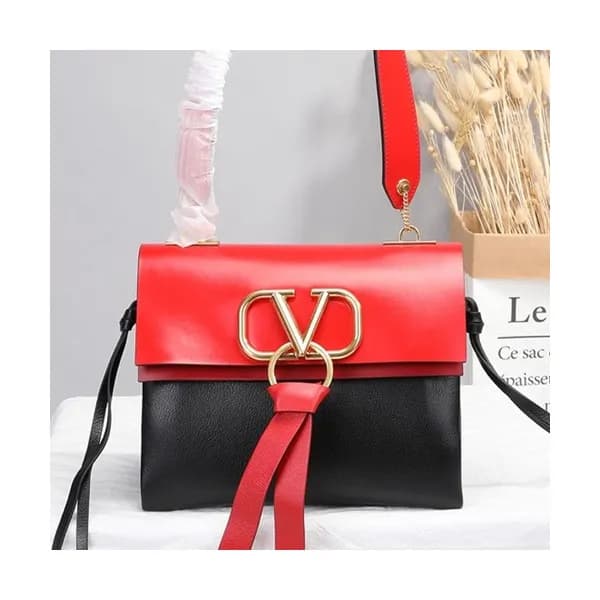 Valentino 2019 V-ring Leather Shoudler Bag,24CM - … - 1