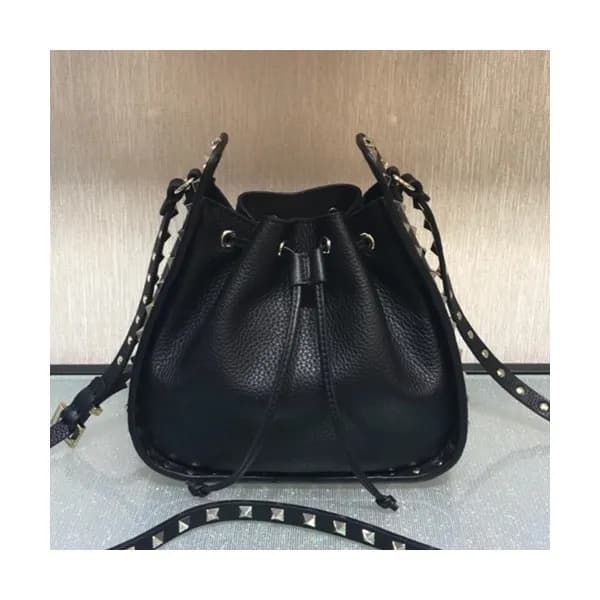 Valentino 2019 Leather Rockstud Bucket Small Shou… - 1