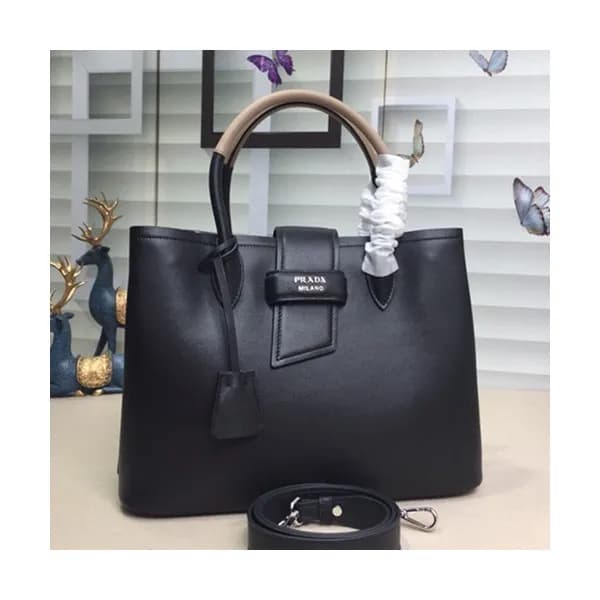 Prada 2019 Woman Leather Tote Shoulder Bag,33cm - … - 1