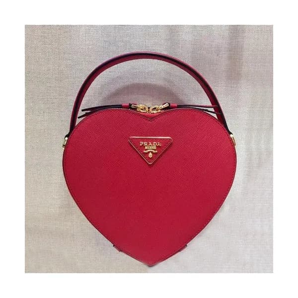 Prada 2019 Women Leather Odette Heart Tote Shoulde… - 1