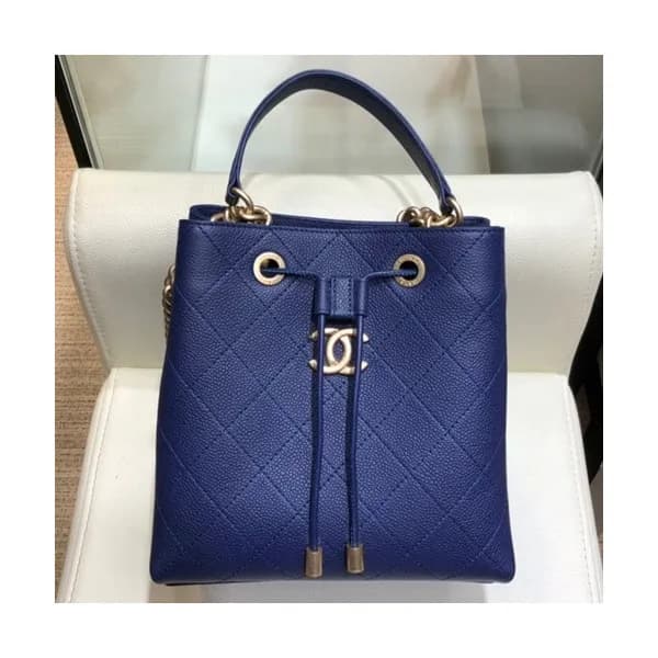 Chanel 2019 Leather Bucket Tote Shoulder Bag ,20CM… - 1