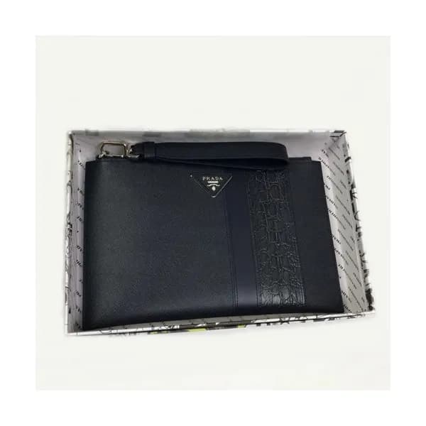 Prada 2018 Leather Mens Clutch Bag ,28CM - 프라다 201… - 1