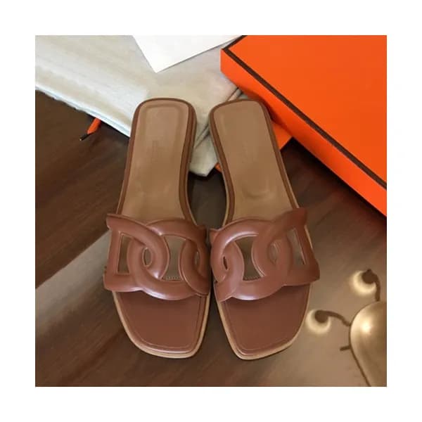 Hermes 2019 Ladies Leather Slipper - 에르메스 2019 여성용… - 1