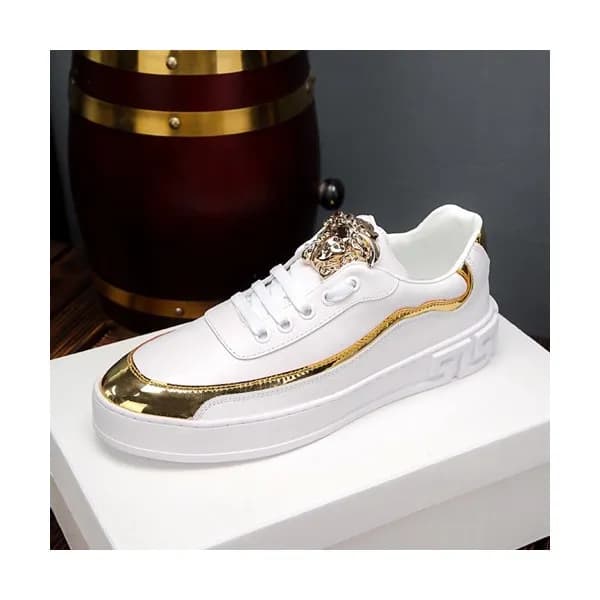 Versace 2019 Mens Leather Sneakers - 베르사체 2019 남성용… - 1