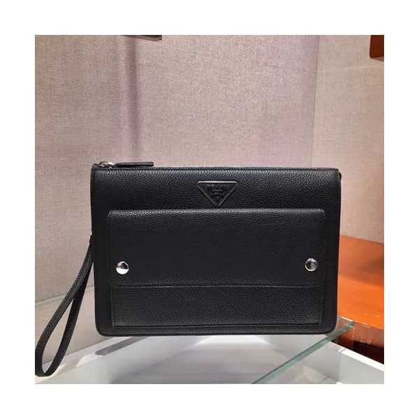Prada 2019 Leather Mens Clutch Bag ,30CM - 프라다 201… - 1