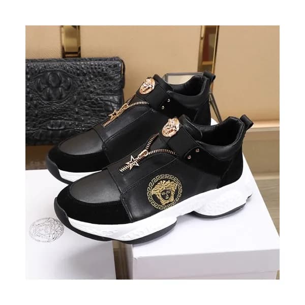 Versace 2019 Mens Leather Sneakers - 베르사체 2019 남성용… - 1