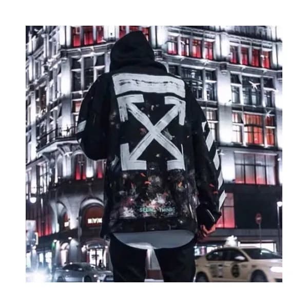 Off-white 2019 Mm/Wm Logo Cotton Oversize HoodT - … - 1