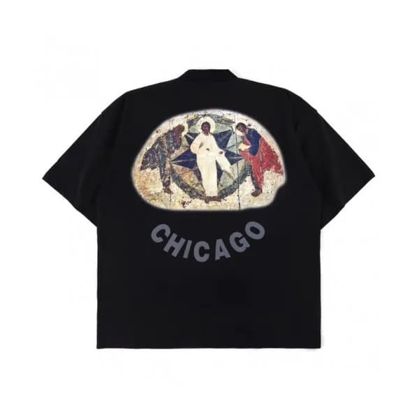 Kanye west 2019 Mm/Wm Logo Oversize Cotton Short S… - 1