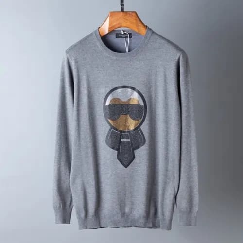 [펜디]Fendi 2020 Mens Logo Crew-neck Wool Sweaters -… - 1