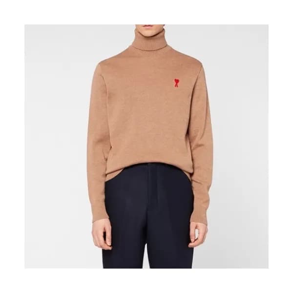 [아미]Ami 2020 Mens Logo Casual Turtle-neck Sweaters… - 1