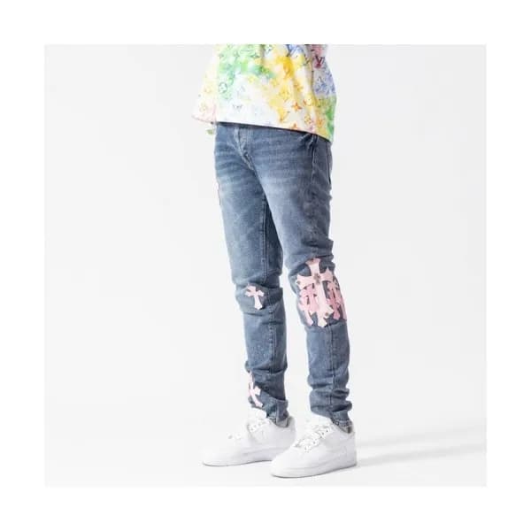 Chrom Hearts Mens Casual Denim Jeans Blue - 크롬하츠 … - 1