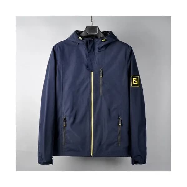 Fendi Mens Logo Casual Blouson Navy - 펜디 남성 로고 캐쥬… - 1