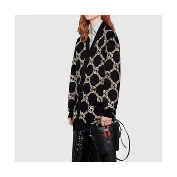Gucci Womens Trendy V-neck Cardigan Black - 구찌 20… - 1