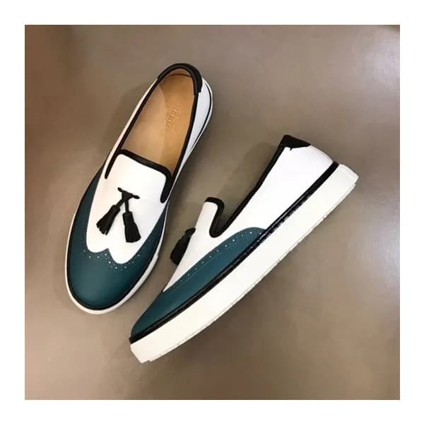 에르메스 남성 테슬 블루 로퍼 - Mens Blue Loafer - her0767x - 1