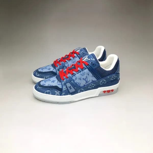 루이비통 남/녀 클래식 블루 스니커즈 - Unisex Blue Sneakers - lou0… - 1